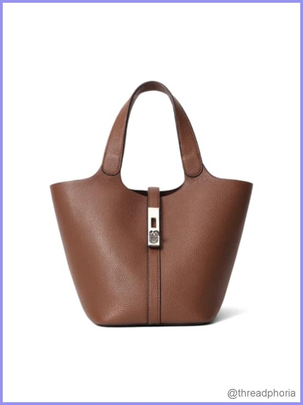 Vegan Leather Bucket Tote Bag Top Handle Satchel Work Evening Purse